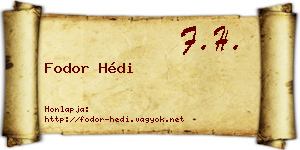 Fodor Hédi névjegykártya